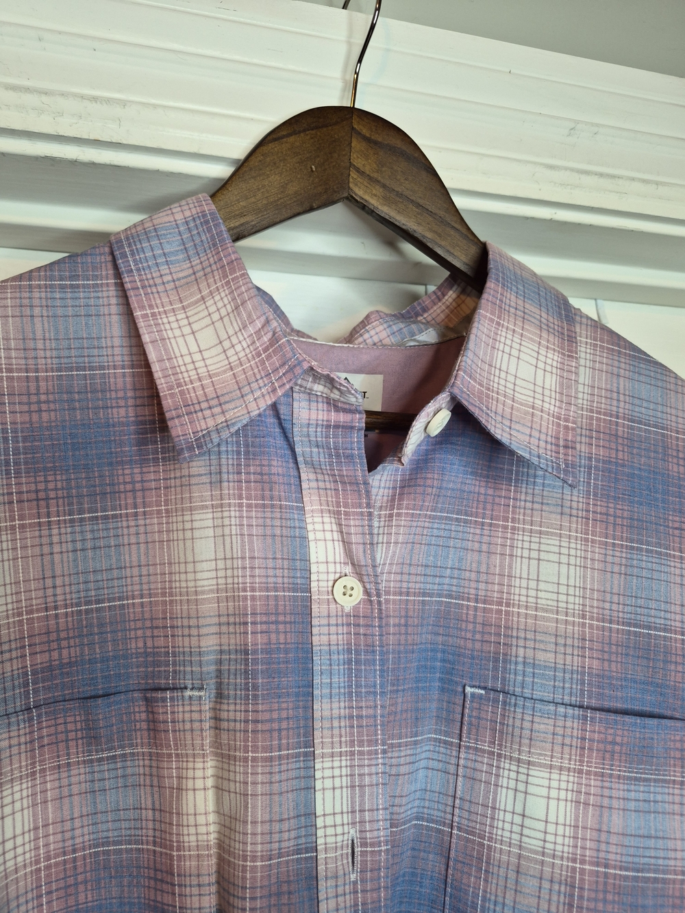 Ridegecut Womens Short-Sleeve Plaid Shirt - Pink & Blue Size Xl - Picture 3 of 11